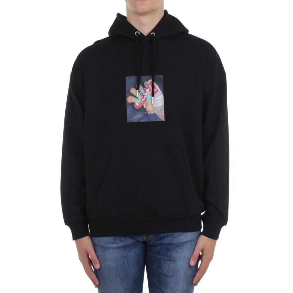 Diesel S-UMMER-A84 Nails MenโsโBlack Hoodie Sweatshirt Sweater Medium